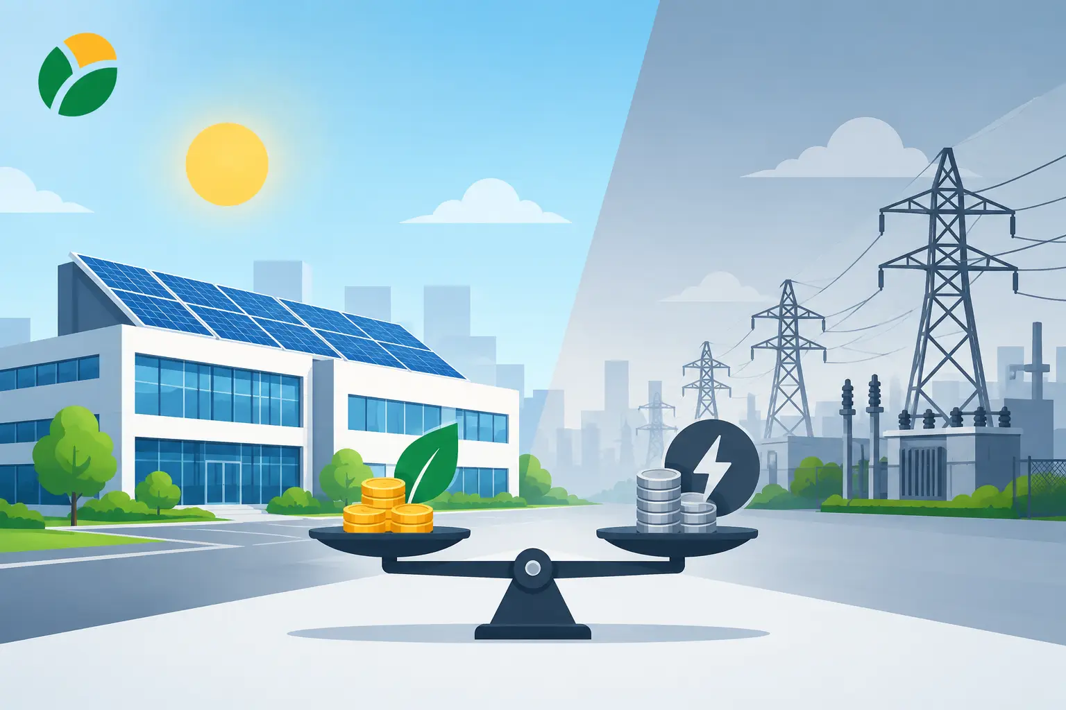 Commercial Solar vs Grid Electricity Costs
